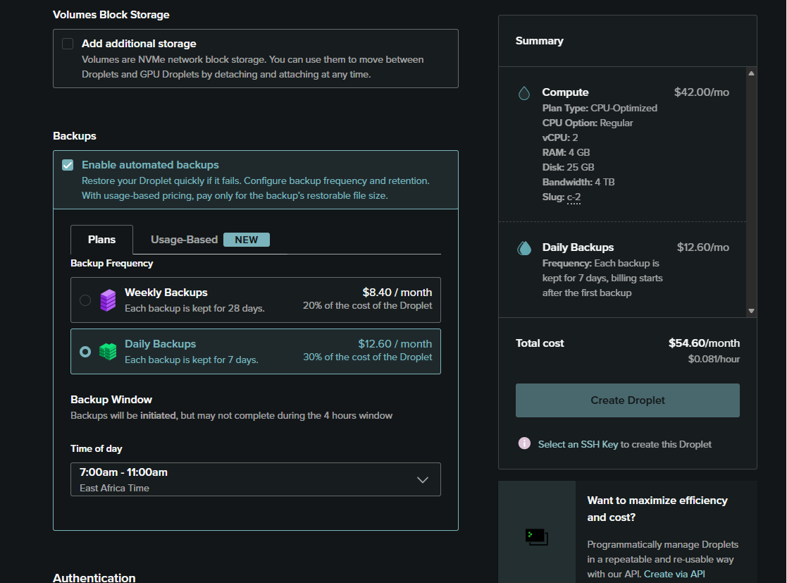 you can choose daily or weekly based on how regular your servers internal file/services change